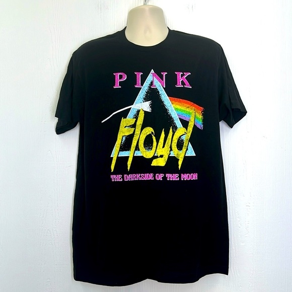 Pink Floyd- Pink Floyd The Darkside Of The Moon Graphic Black T Shirt Size LG - Picture 1 of 9